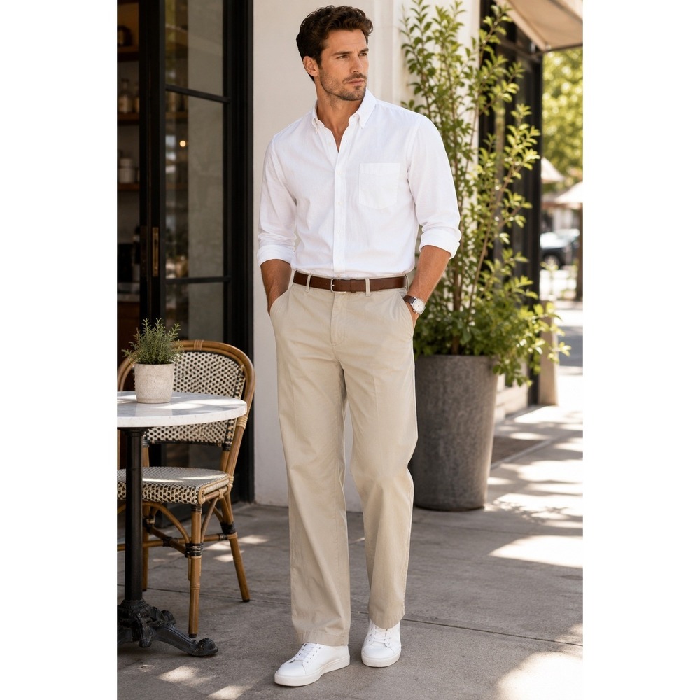 Banana Republic Men's Khaki Cotton Casual Pants 32x30 Straight Leg